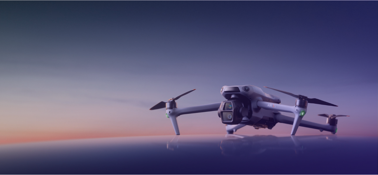 Professional drone pilot flying DJI drone for aerial photography business